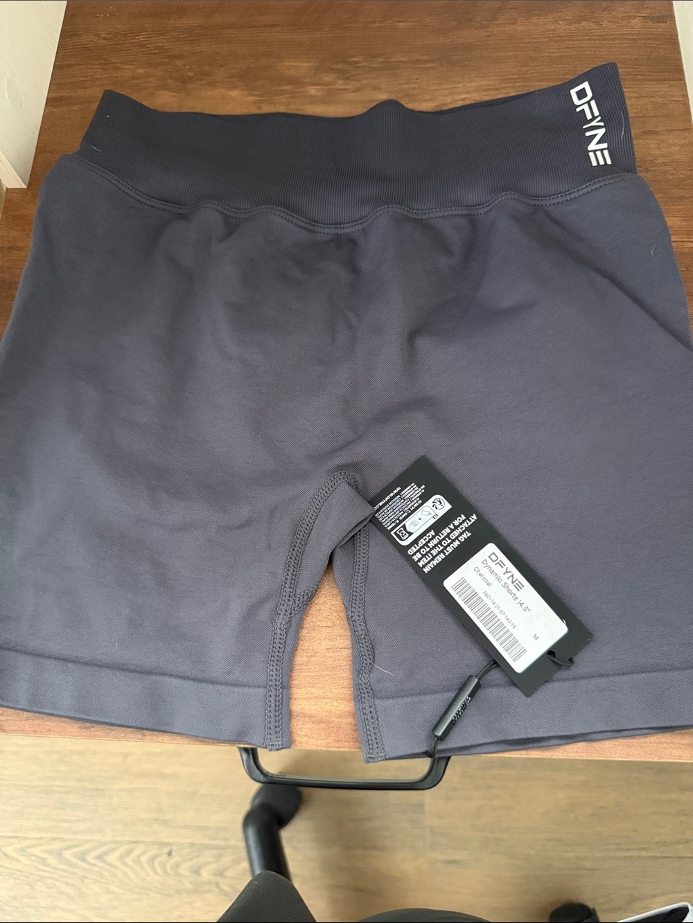 DFYNE Women's Charcoal Bike Shorts with High Waist